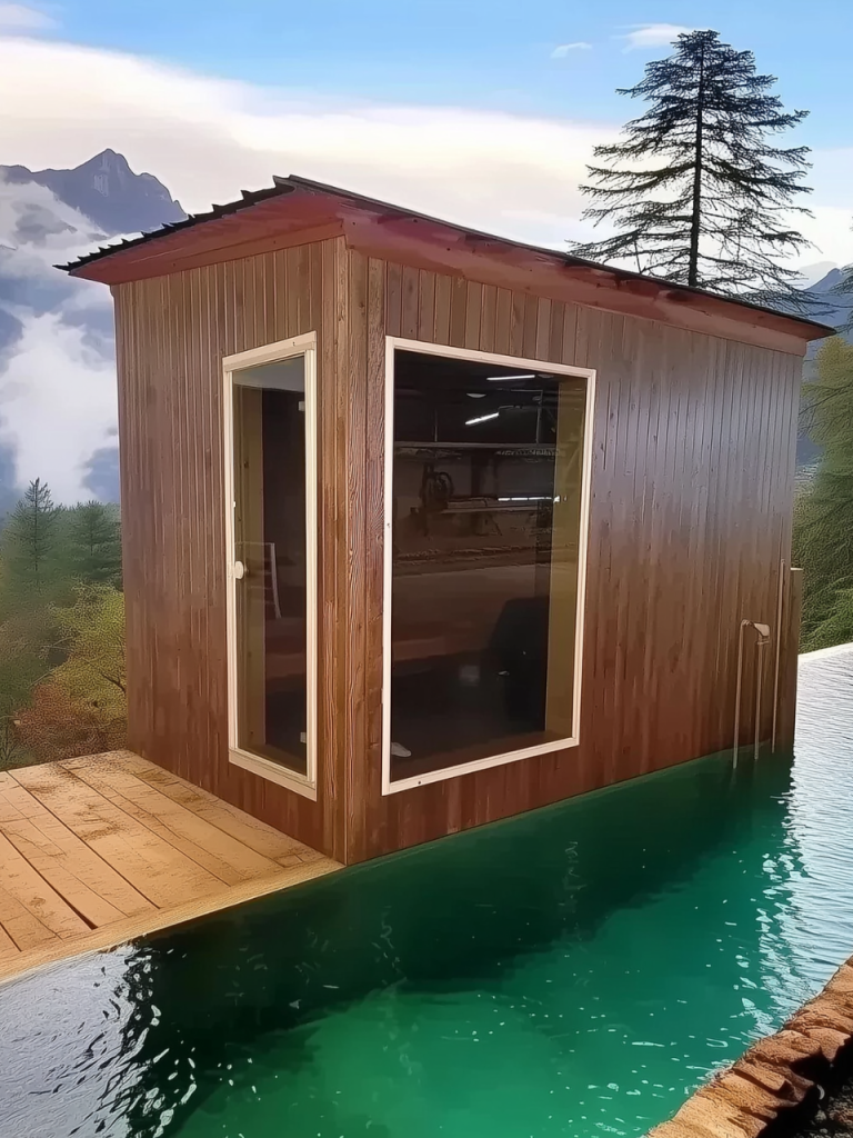 Sauna avec piscine a cote